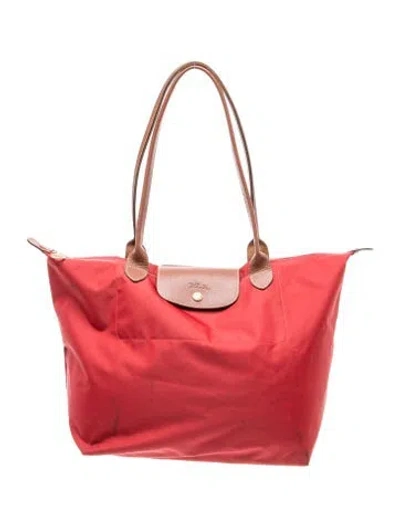 Pre-owned Longchamp Nylon Shoulder Bag In Red