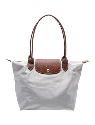 Pre-owned Longchamp Nylon Shoulder Bag In Silver