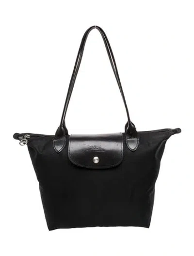 Pre-owned Longchamp Nylon Shoulder Bag Vintage In Black
