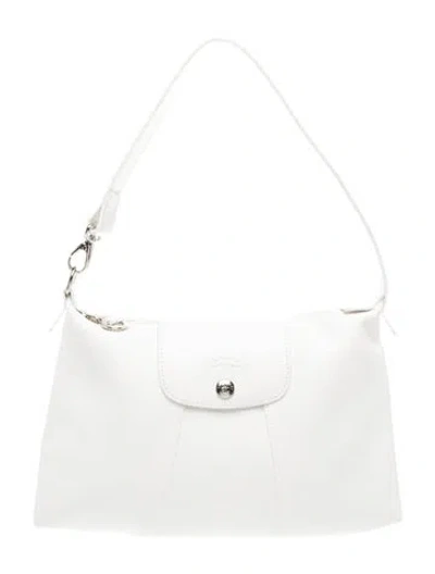 Pre-owned Longchamp Nylon Shoulder Bag In White