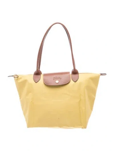 Pre-owned Longchamp Nylon Shoulder Bag In Yellow