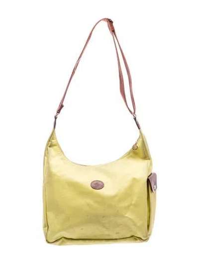 Pre-owned Longchamp Nylon Shoulder Bag In Yellow
