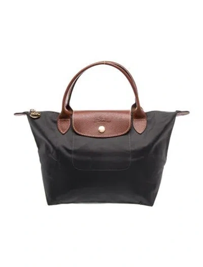 Pre-owned Longchamp Nylon Small Le Pliage Small In Gray