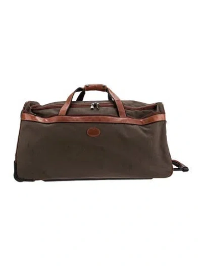 Pre-owned Longchamp Nylon Suitcase Vintage In Green