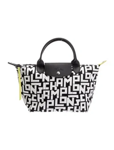 Pre-owned Longchamp Nylon Top Handle Bag In Black