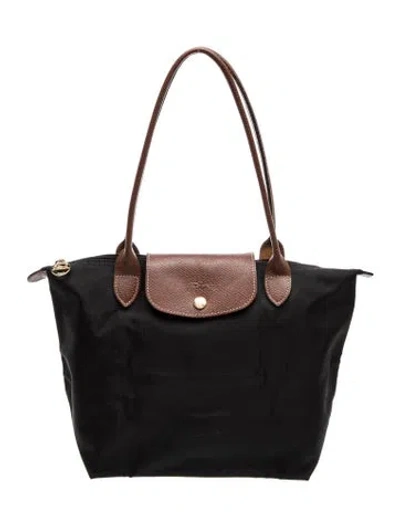 Pre-owned Longchamp Nylon Top Handle Bag In Black