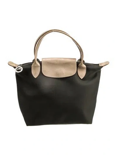 Pre-owned Longchamp Nylon Top Handle Bag In Black