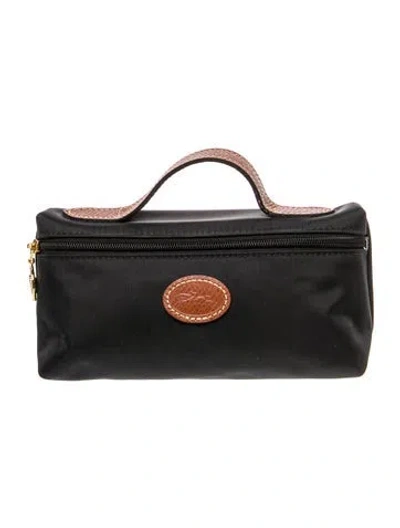 Pre-owned Longchamp Nylon Top Handle Bag In Black