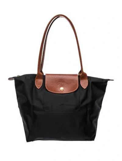 Pre-owned Longchamp Nylon Top Handle Bag In Black