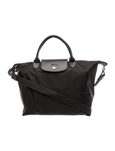 Pre-owned Longchamp Nylon Top Handle Bag In Black