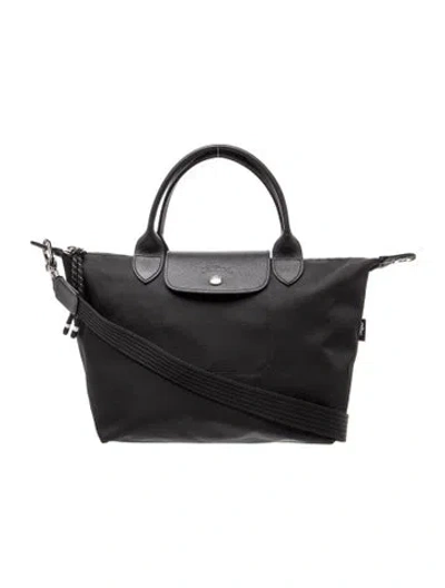 Pre-owned Longchamp Nylon Top Handle Bag In Black