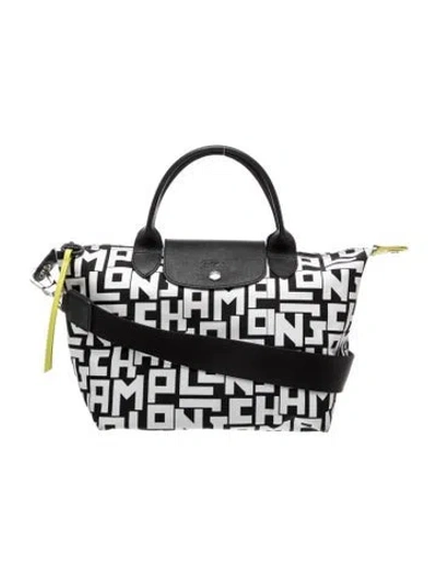 Pre-owned Longchamp Nylon Top Handle Bag In Black