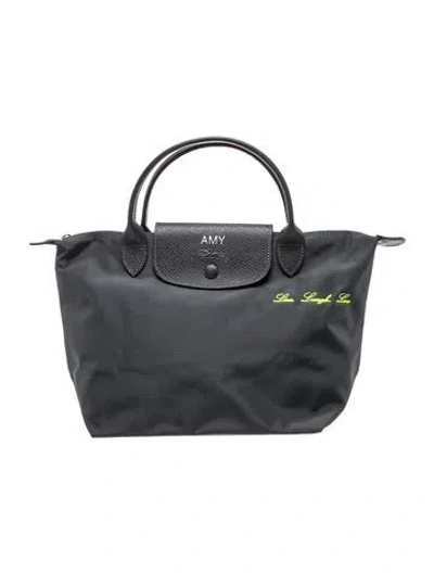 Pre-owned Longchamp Nylon Top Handle Bag In Black