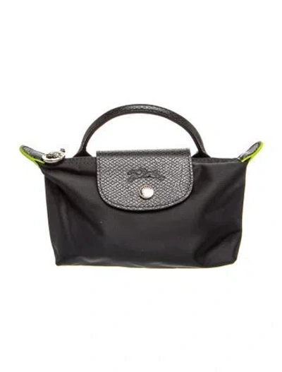 Pre-owned Longchamp Nylon Top Handle Bag In Black