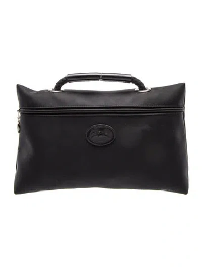 Pre-owned Longchamp Nylon Top Handle Bag In Black