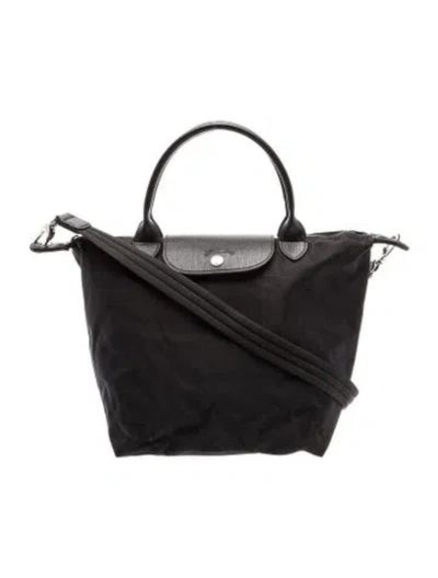 Pre-owned Longchamp Nylon Top Handle Bag In Black