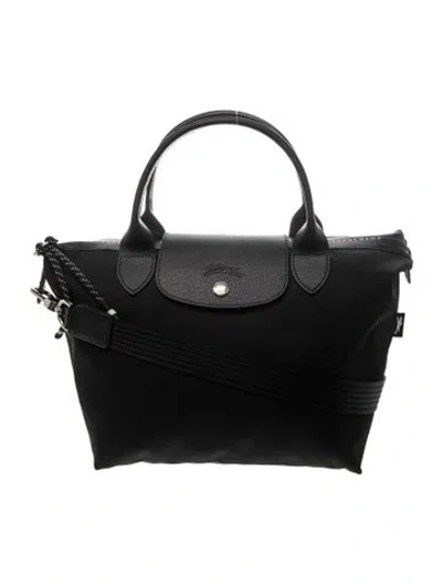 Pre-owned Longchamp Nylon Top Handle Bag In Black