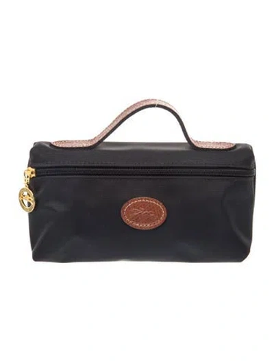 Pre-owned Longchamp Nylon Top Handle Bag In Black