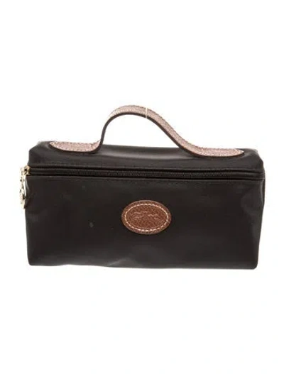Pre-owned Longchamp Nylon Top Handle Bag In Black