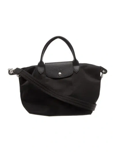 Pre-owned Longchamp Nylon Top Handle Bag In Black