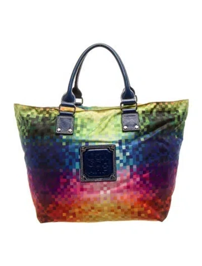 Pre-owned Longchamp Nylon Top Handle Bag In Blue