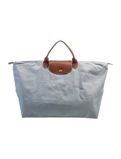 Pre-owned Longchamp Nylon Top Handle Bag In Blue