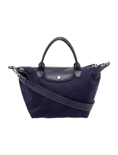 Pre-owned Longchamp Nylon Top Handle Bag In Blue