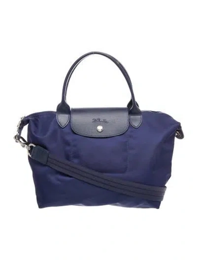 Pre-owned Longchamp Nylon Top Handle Bag In Blue