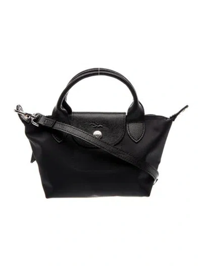 Pre-owned Longchamp Nylon Top Handle Bag In Blue