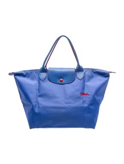 Pre-owned Longchamp Nylon Top Handle Bag In Blue
