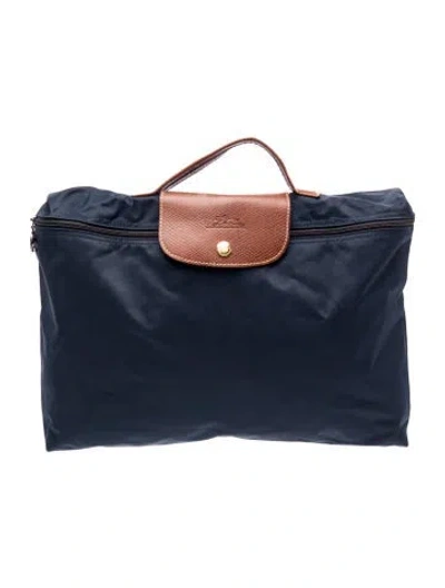 Pre-owned Longchamp Nylon Top Handle Bag In Blue