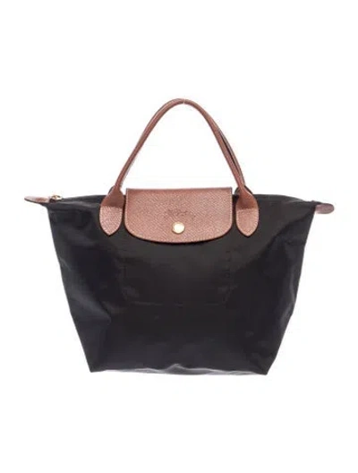 Pre-owned Longchamp Nylon Top Handle Bag In Blue