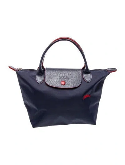Pre-owned Longchamp Nylon Top Handle Bag In Blue