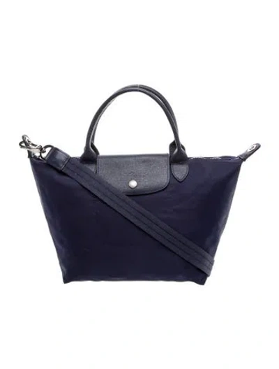 Pre-owned Longchamp Nylon Top Handle Bag In Blue