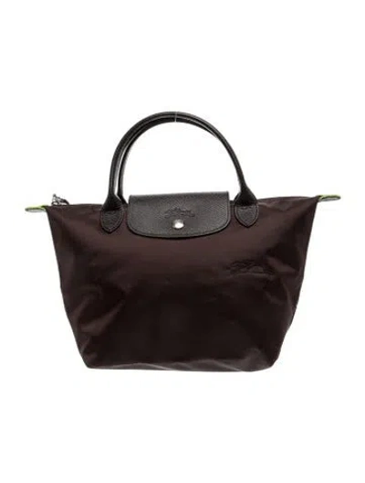 Pre-owned Longchamp Nylon Top Handle Bag In Brown