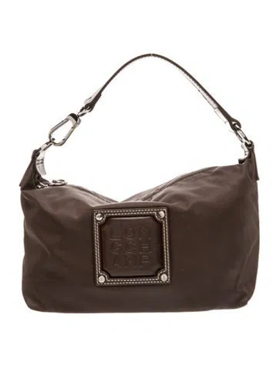Pre-owned Longchamp Nylon Top Handle Bag In Brown