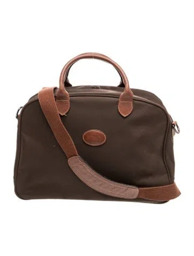 Pre-owned Longchamp Nylon Top Handle Bag In Brown