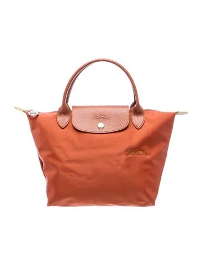 Pre-owned Longchamp Nylon Top Handle Bag In Brown