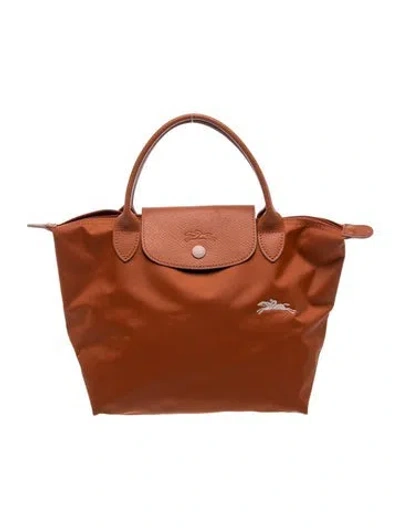 Pre-owned Longchamp Nylon Top Handle Bag In Brown