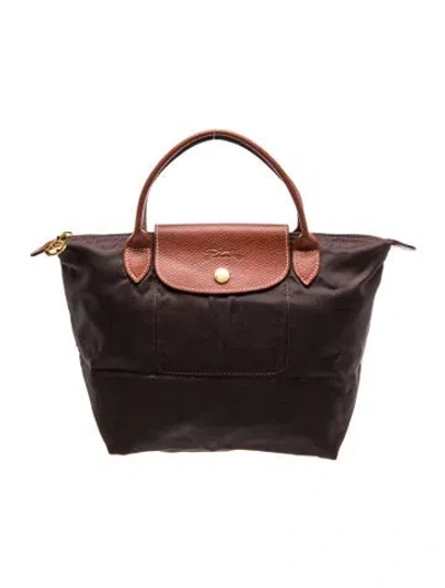 Pre-owned Longchamp Nylon Top Handle Bag In Brown