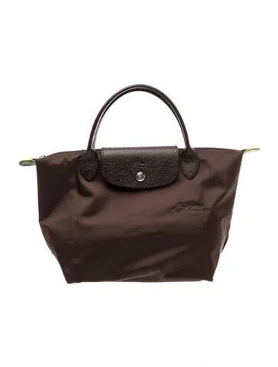 Pre-owned Longchamp Nylon Top Handle Bag In Brown