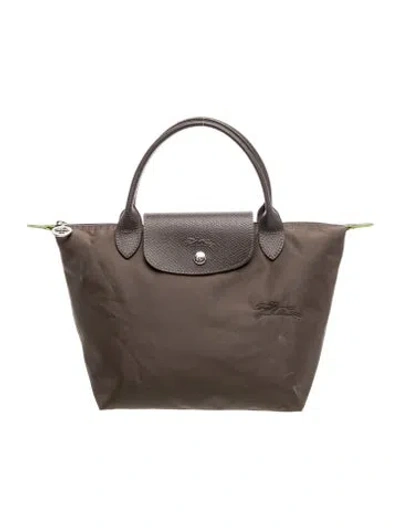 Pre-owned Longchamp Nylon Top Handle Bag In Brown
