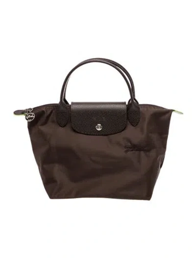 Pre-owned Longchamp Nylon Top Handle Bag In Brown