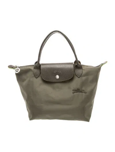 Pre-owned Longchamp Nylon Top Handle Bag In Gray