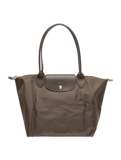 Pre-owned Longchamp Nylon Top Handle Bag In Gray