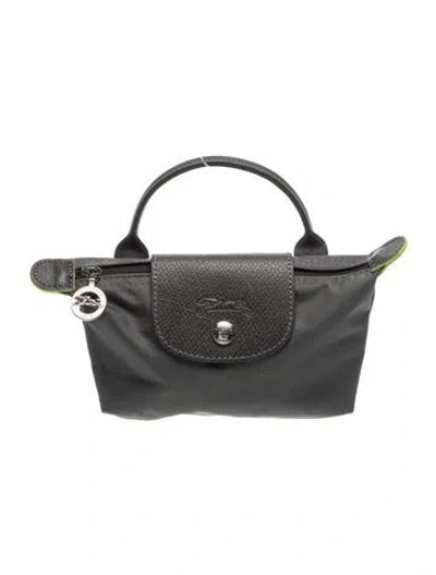 Pre-owned Longchamp Nylon Top Handle Bag In Gray