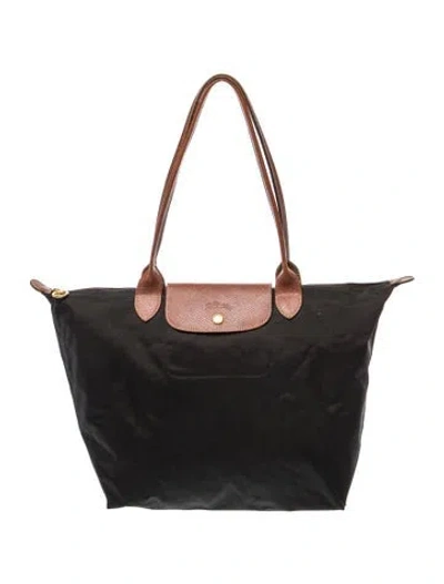 Pre-owned Longchamp Nylon Top Handle Bag In Gray