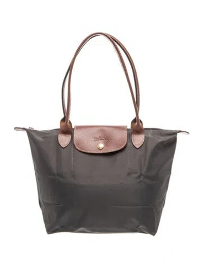 Pre-owned Longchamp Nylon Top Handle Bag In Gray