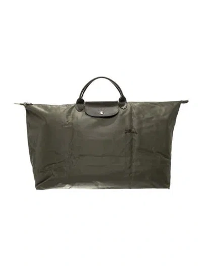 Pre-owned Longchamp Nylon Top Handle Bag In Green