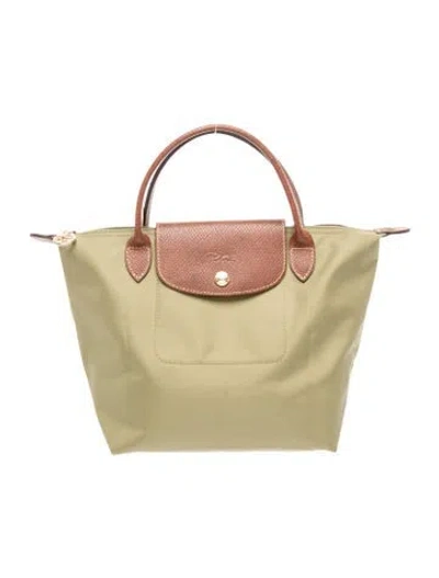 Pre-owned Longchamp Nylon Top Handle Bag In Green